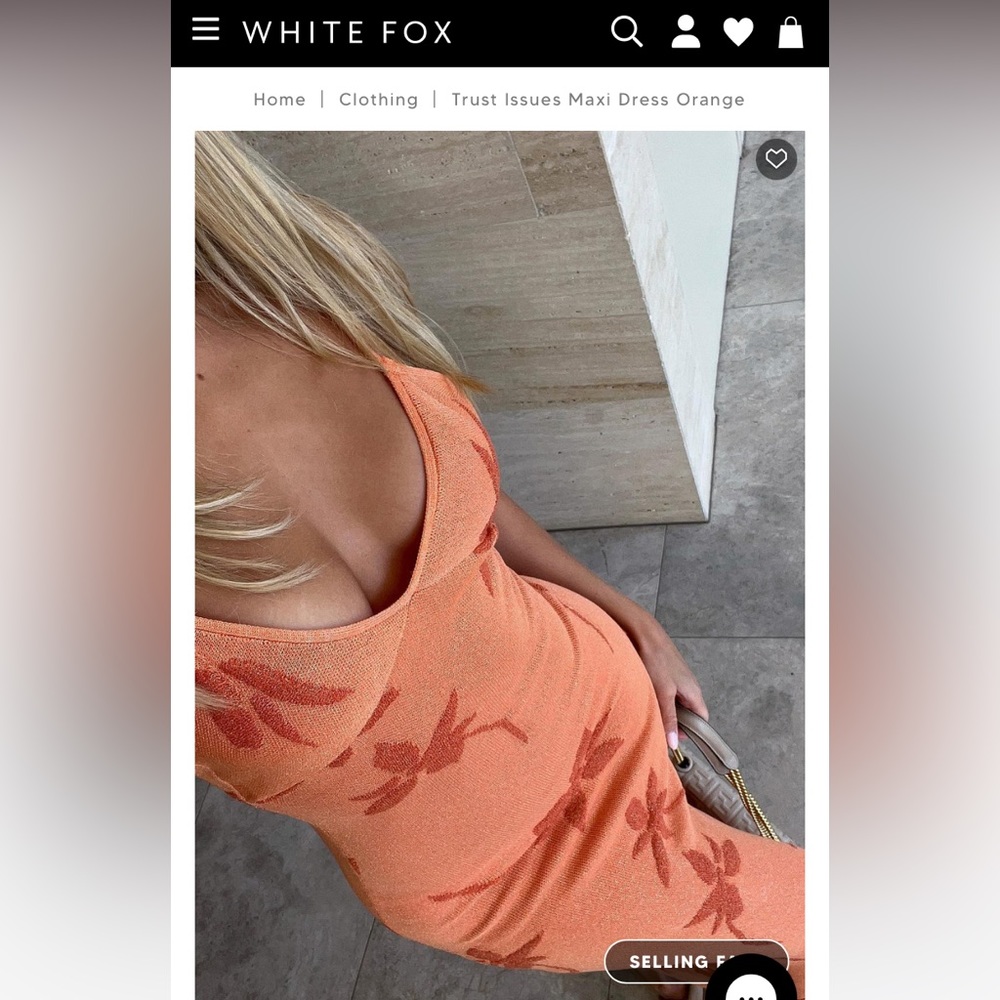 White Fox - Trust Issues Maxi Dress in Orange